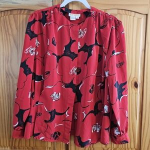 Red Floral Women's Top